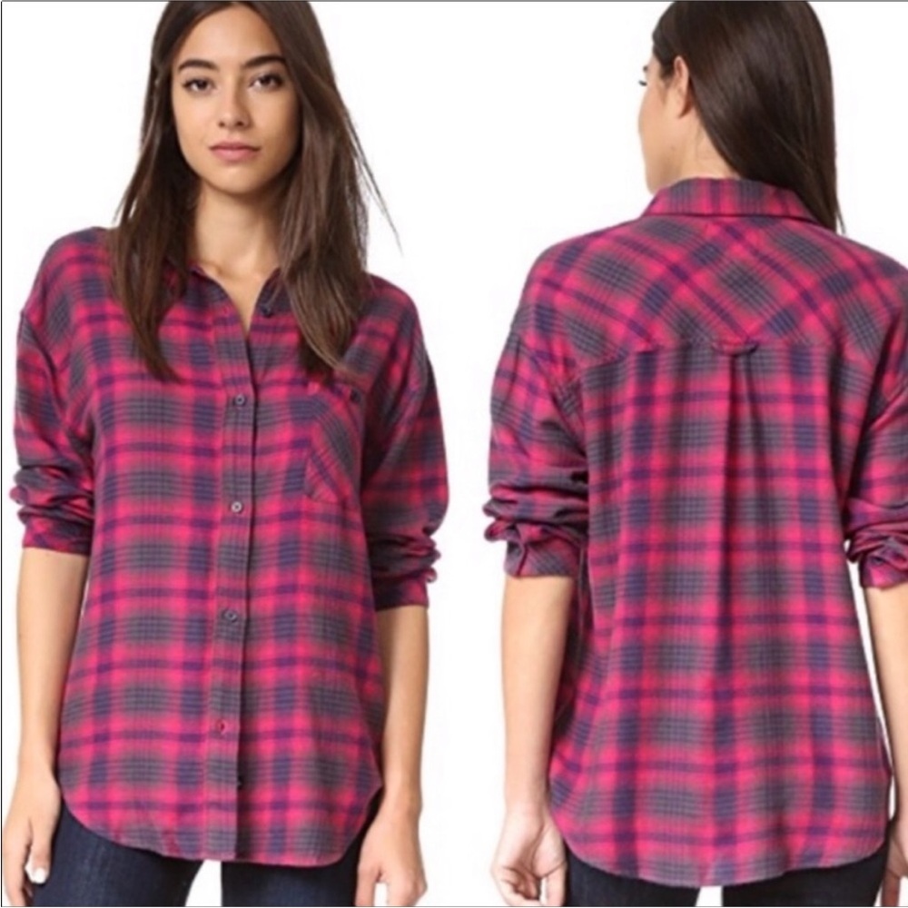 Anthropologie Rails Jackson Flannel Button Down Large Shirt Shacket